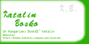 katalin bosko business card